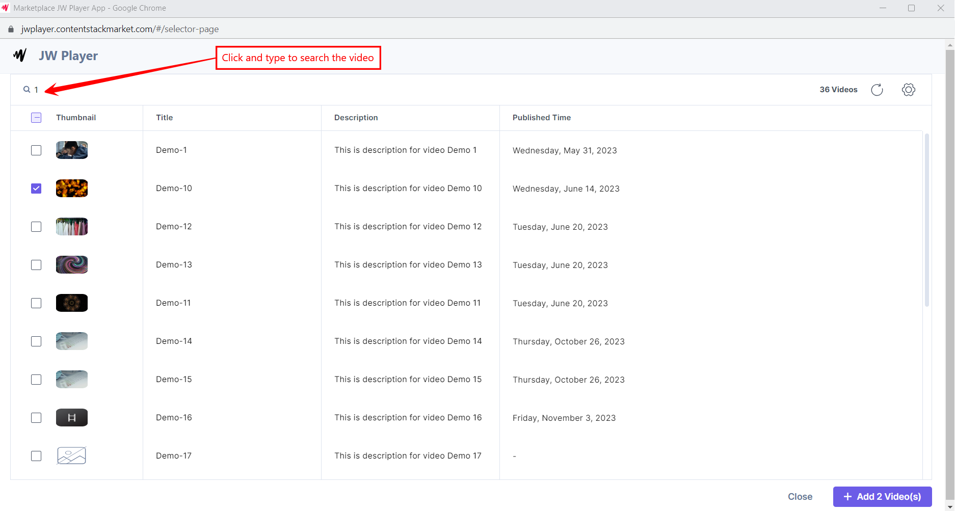 JW-Player-Selector-Page-Search