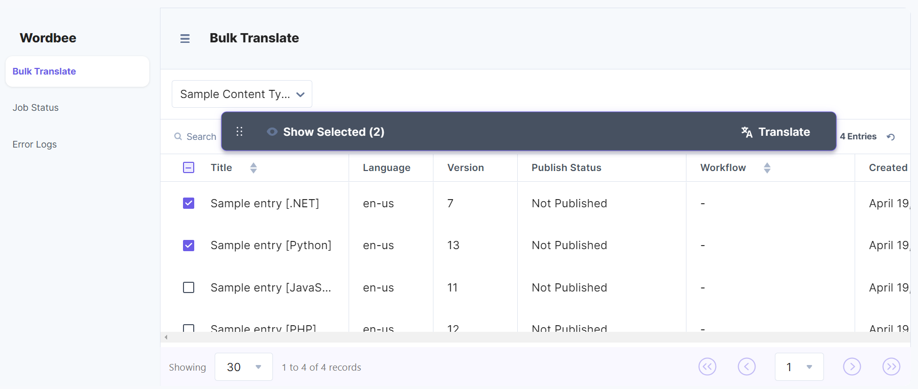 Wordbee-Select-Entries-From-Content-Type-1